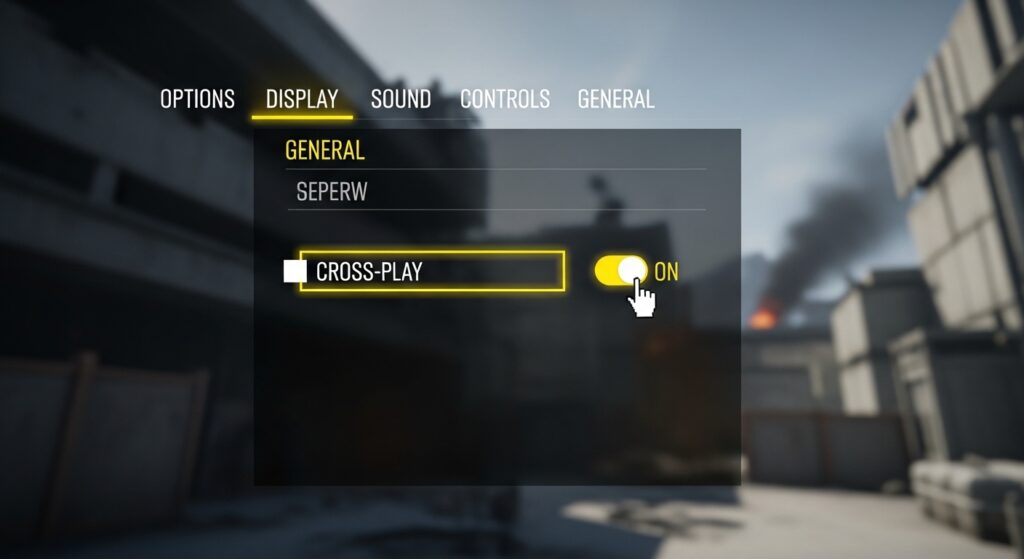 How to disable crossplay option in Battlefield 2042 settings.
