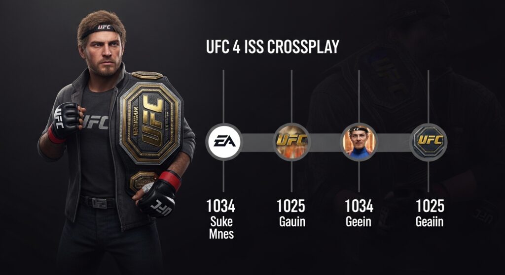 Timeline showing UFC 4 missing crossplay while other EA games gained it.